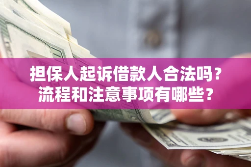 武汉担保人起诉借款人合法吗？流程和注意事项有哪些？