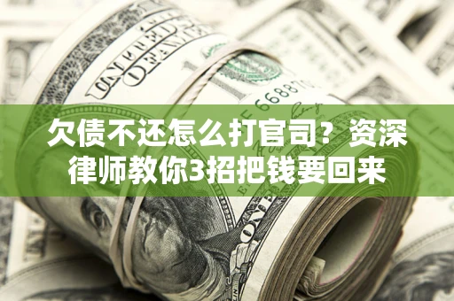 武汉欠债不还怎么打官司？资深律师教你3招把钱要回来