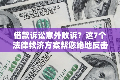 武汉借款诉讼意外败诉？这7个法律救济方案帮您绝地反击！