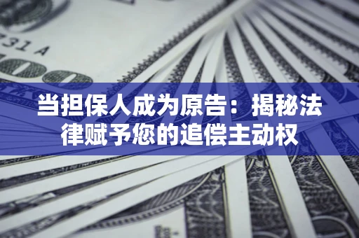 武汉当担保人成为原告:揭秘法律赋予您的追偿主动权 武汉当担保人成为原告:揭秘法律赋予您的追偿主动权